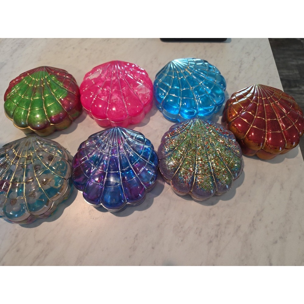Handmade Resin Clamshell Storage Boxes Trinket Decoration Gift.  1016